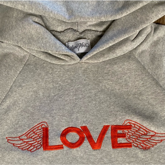 LAUREN MOSHI Renee Pullover Hoodie W Pockets with Love Wings Embroidery - Picture 7 of 12